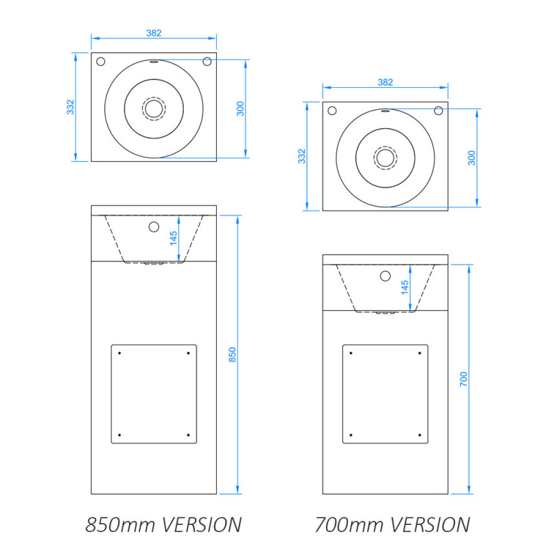 12" Wash Hand Basin, full pedestal. 