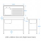 1200 x 600mm Sink