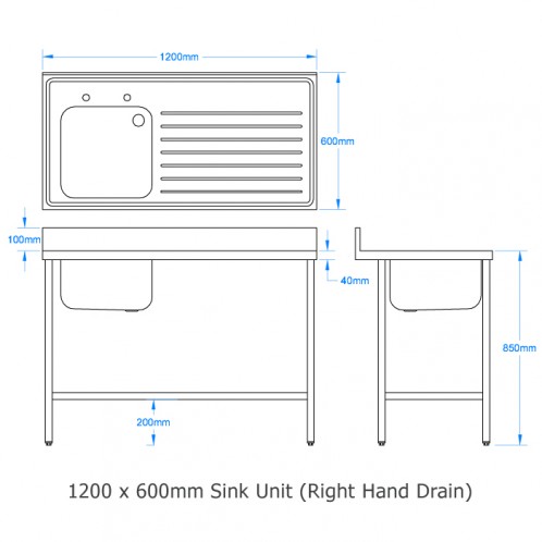1200 x 600mm Sink
