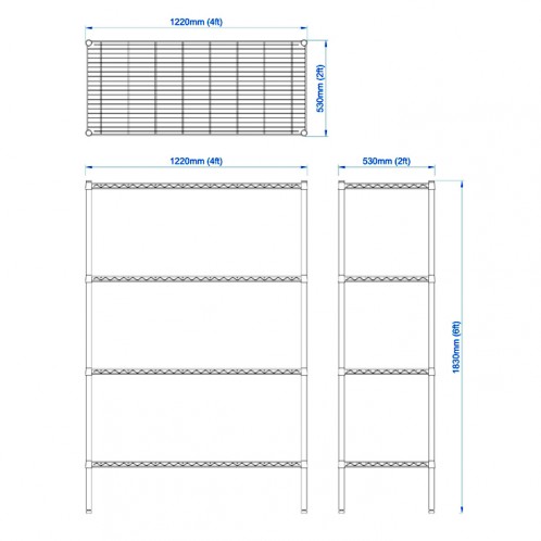 1220mm Stainless Steel Wire Racking 1220mm Stainless Steel Wire Racking