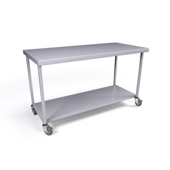 1500 x 700mm Mobile Stainless Steel Table