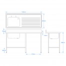 1500 x 600mm Sink - with void 1500 x 600mm Sink - with void