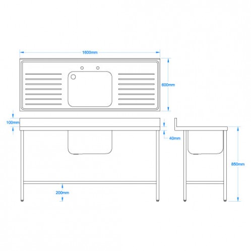 1600 x 600mm 'Laundry' Sink