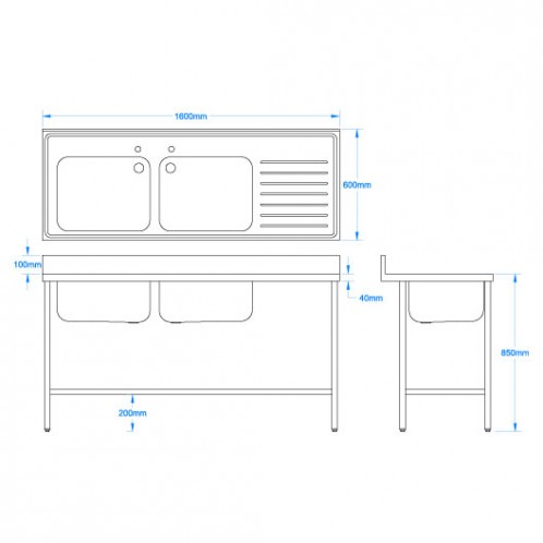 1600 x 600mm Sink 1600 x 600mm Sink