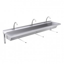 1800mm Wash Trough, Wall Rod Operated