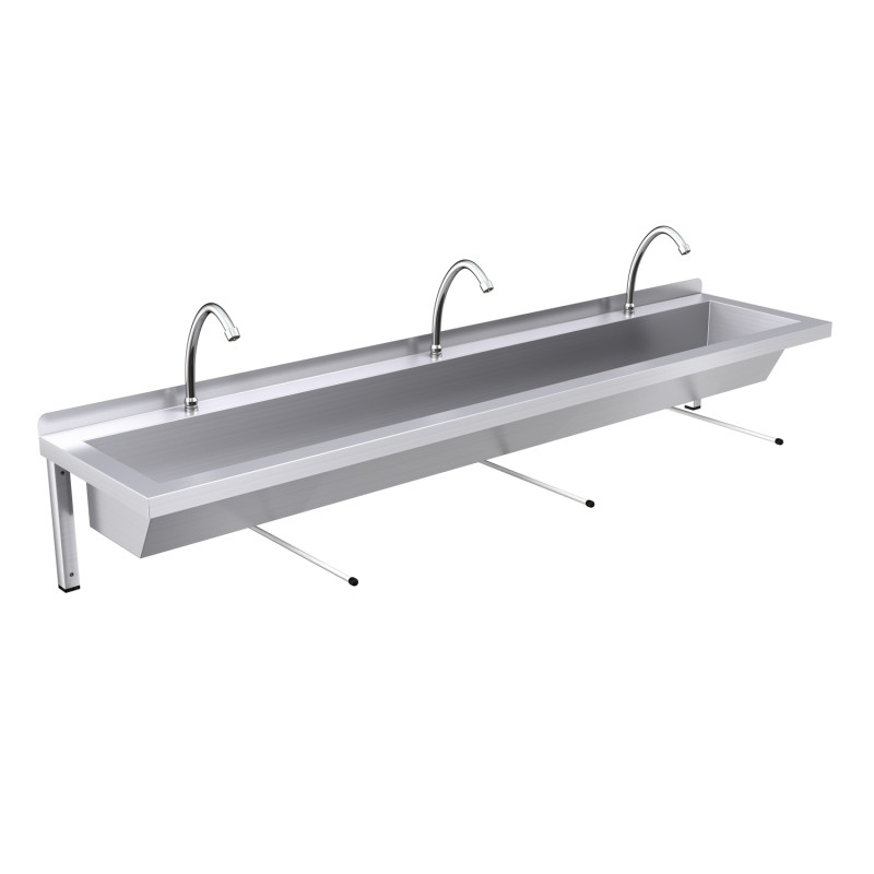 1800mm Wash Trough, Wall Rod Operated