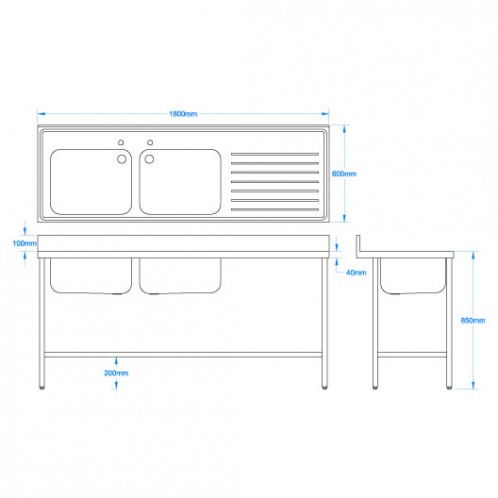 1800 x 600mm Sink