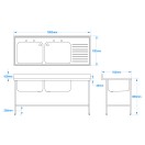 1800 x 700mm Sink (Large Bowl)