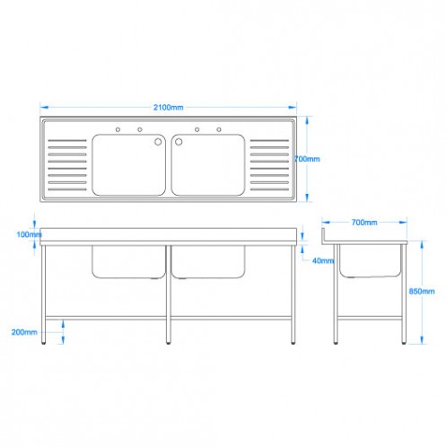 2100 x 700mm Sink 2100 x 700mm Sink