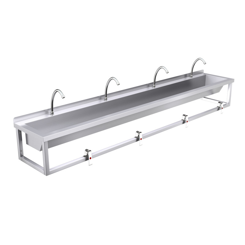 2400mm Wash Trough, Leg Pedal Operated