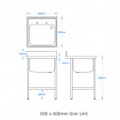 600 x 600mm Sink