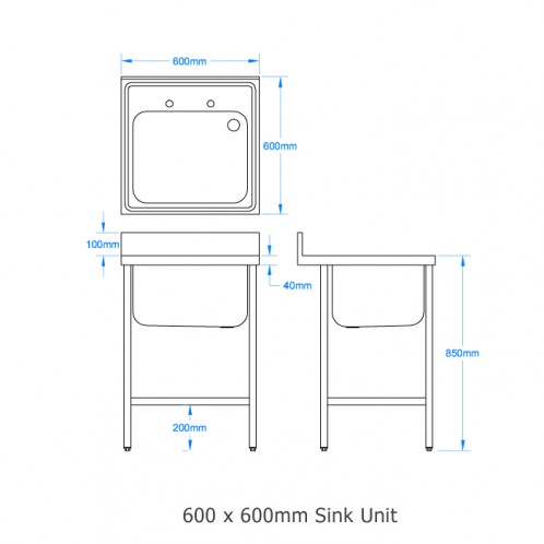 600 x 600mm Sink