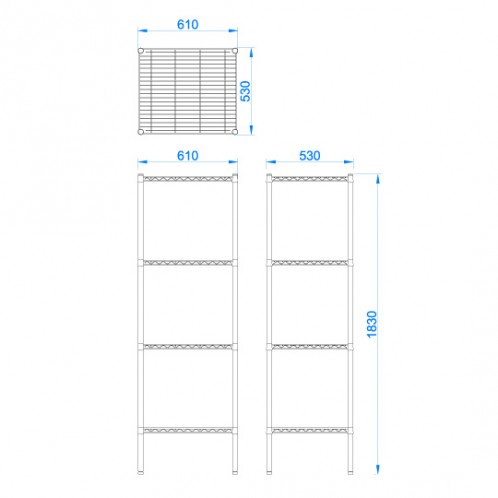 610mm Chrome Wire Racking