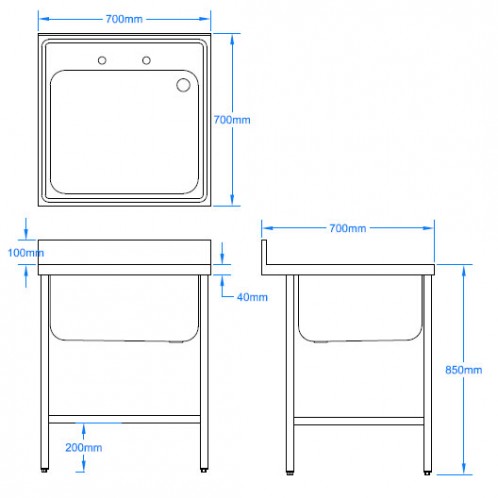 700 x 700mm Sink 700 x 700mm Sink