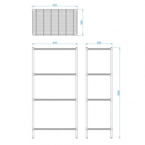 910mm Stainless Steel Wire Racking 910mm Stainless Steel Wire Racking