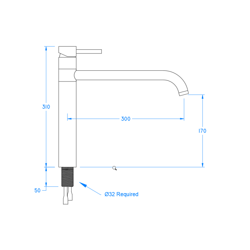Countertop Sink Mixer - Stainless Steel