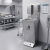 Foot Operated Wash Hand Basin with soap, towel dispenser