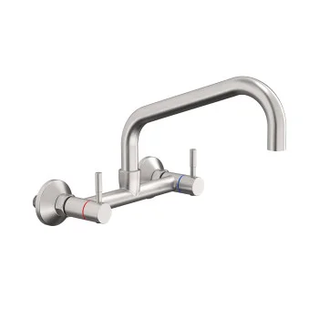 Wall Mount Kitchen Sink Mixer - Stainless Steel