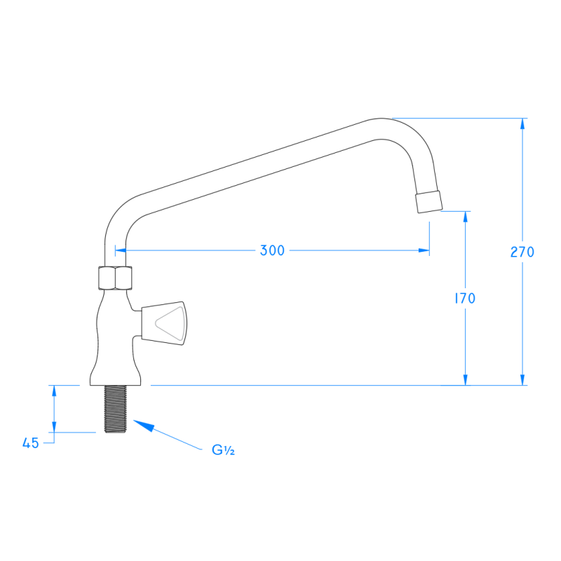 Stainless Steel Cold Only Sink Tap