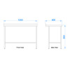 Stainless Steel Catering Prep Table - 1200 x 600mm