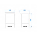 Stainless Steel Catering Prep Table - 600 x 600mm