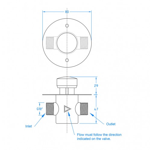 Chrome Push Valve With Wall Plate - FR8800 Chrome Push Valve With Wall Plate - FR8800