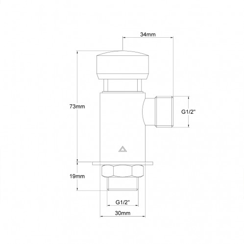 Brass Push Valve with Chrome Button - GR138B