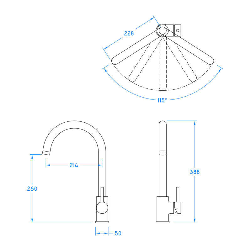 Stainless Steel Gooseneck Mixer Tap