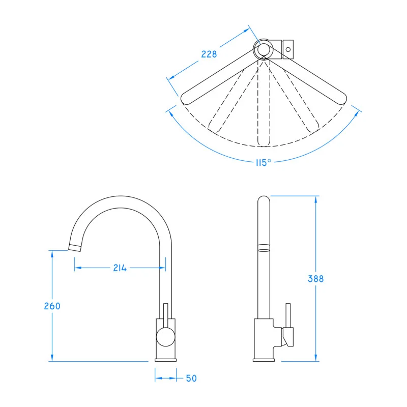 Stainless Steel Gooseneck Mixer Tap