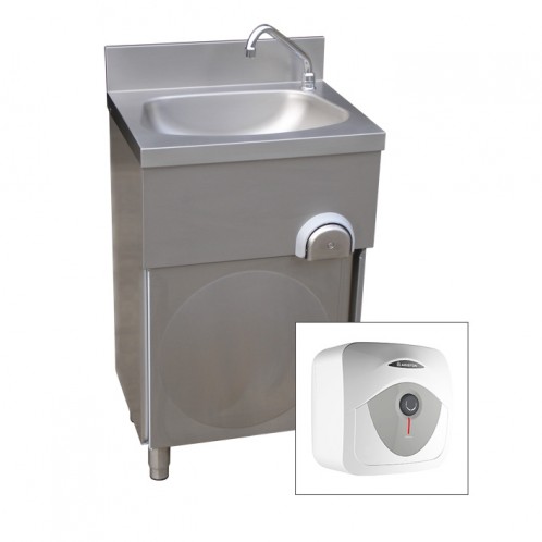 Floor Standing Leg Operated Stainless Steel Hand Basin With Water Heater Floor Standing Leg Operated Stainless Steel Hand Basin With Water Heater