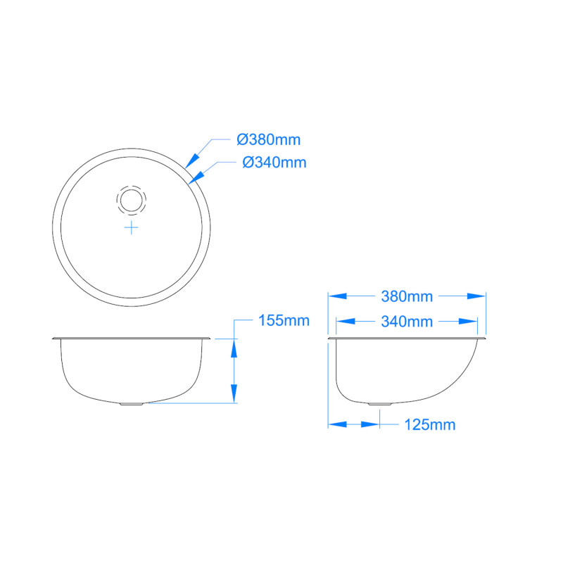 Vanity Round Inset Hand Basin