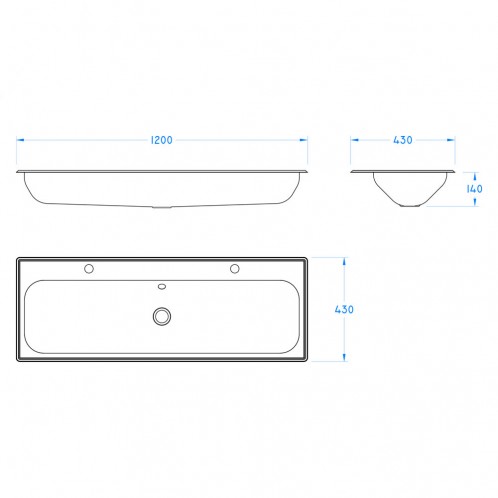 1200mm Inset Wash Trough 1200mm Inset Wash Trough