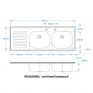 Double Bowl Inset Sink Top 1364 x 500mm Double Bowl Inset Sink Top 1364 x 500mm