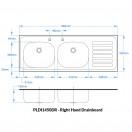 Double Bowl Inset Sink Top 1364 x 500mm Double Bowl Inset Sink Top 1364 x 500mm