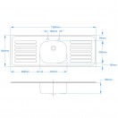 Double Drain Inset Sink Top 1364 x 500mm Double Drain Inset Sink Top 1364 x 500mm
