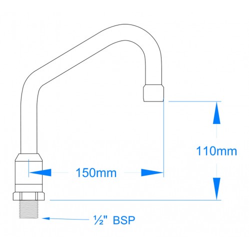 Stainless Steel Swivel Spout (150mm)