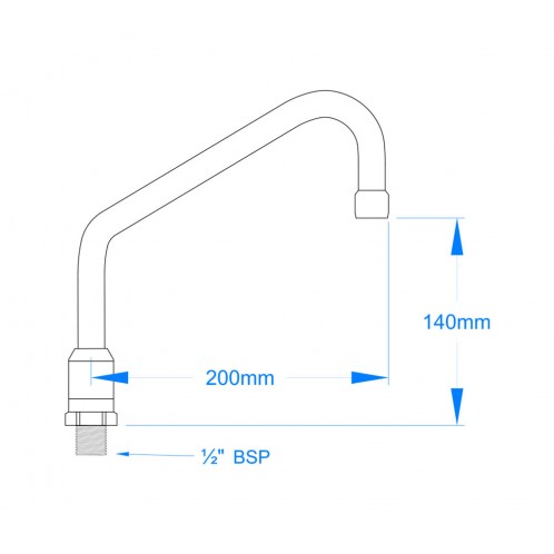 Stainless Steel Swivel Spout (200mm)