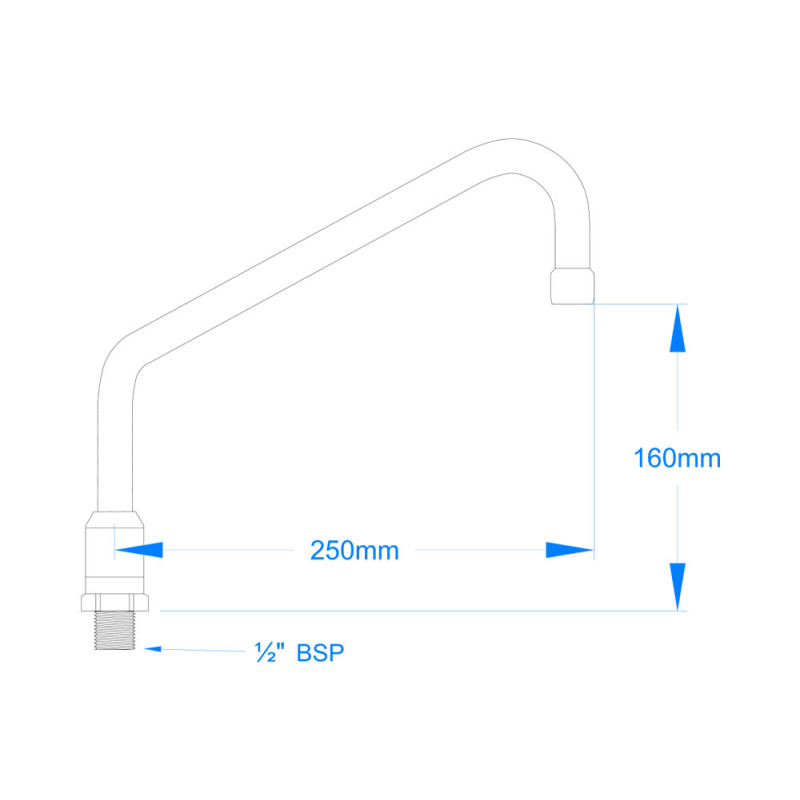 Stainless Steel Swivel Spout (250mm)