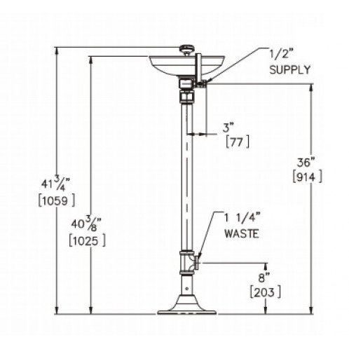 Pedestal Mounted Eye/Face Wash (Stainless Bowl) Pedestal Mounted Eye/Face Wash (Stainless Bowl)