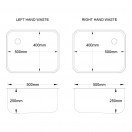 500 x 400 x 250mm Weld-in Bowl