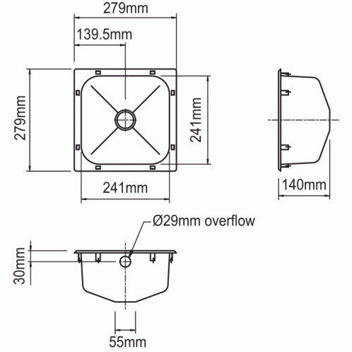 Compact Inset Stainless Steel Hand Basin Compact Inset Stainless Steel Hand Basin