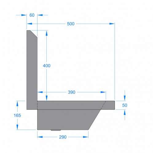 1800mm High Back Wash Trough, Leg Pedal Operated 1800mm High Back Wash Trough, Leg Pedal Operated