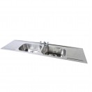 Double Bowl Double Drain Inset Sink Top 1828 x 533mm