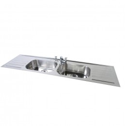 Double Bowl Double Drain Inset Sink Top 1828 x 533mm