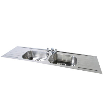 Double Bowl Double Drain Inset Sink Top 1828 x 533mm