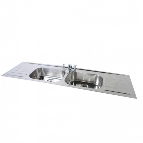 Double Bowl Double Drain Inset Sink Top 1828 x 533mm