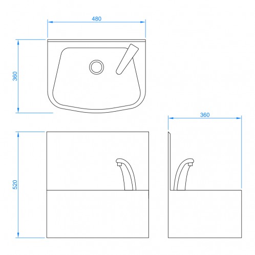 Sensor Operated Stainless Steel Hand Basin - Heavy Duty Sensor Operated Stainless Steel Hand Basin - Heavy Duty