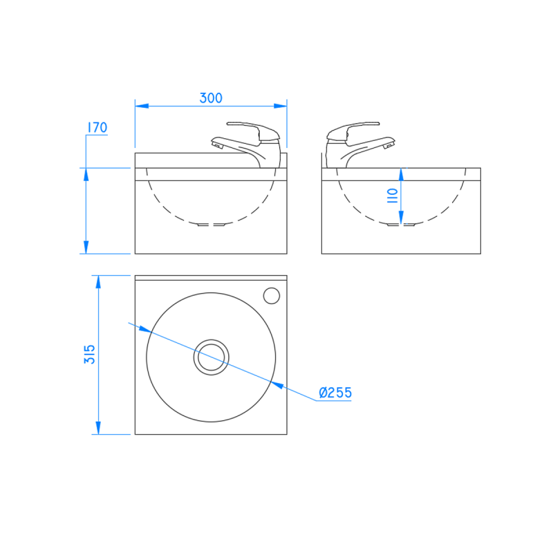 Compact Stainless Steel Hand Basin With Tap