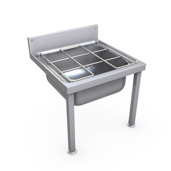 Cleaners Sink with hinged bucket rest