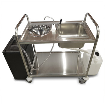 Portable Hand Wash Trolley - Double Bowl